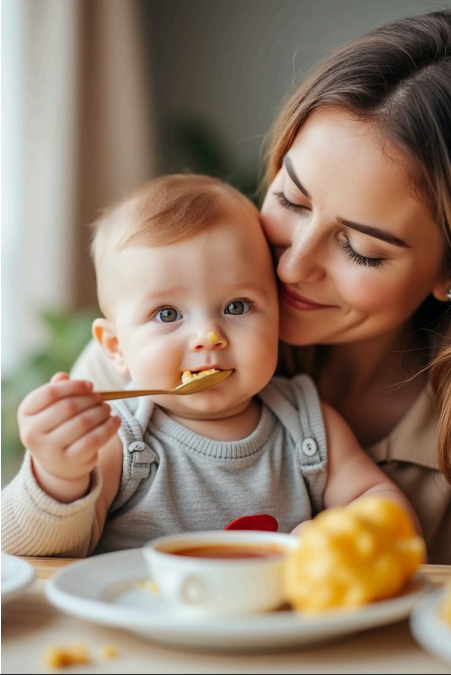 Madre alimentadno a su hijo